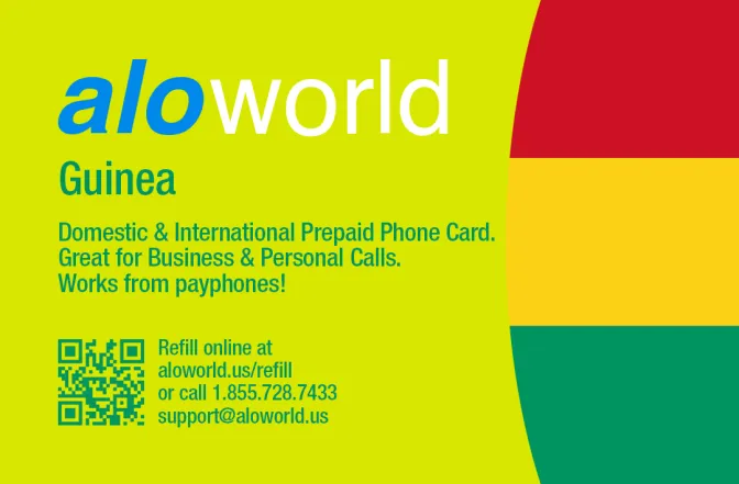 Call Guinea from United States or Canada cheap and easy with a calling card.